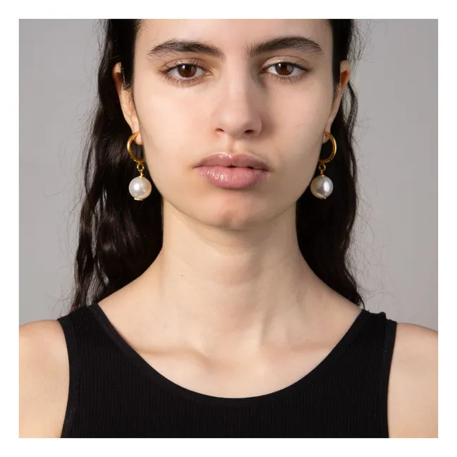 Exklusives Angebot von Perrine Taverniti x Smallable - Perlen-Ohrringe | Gold