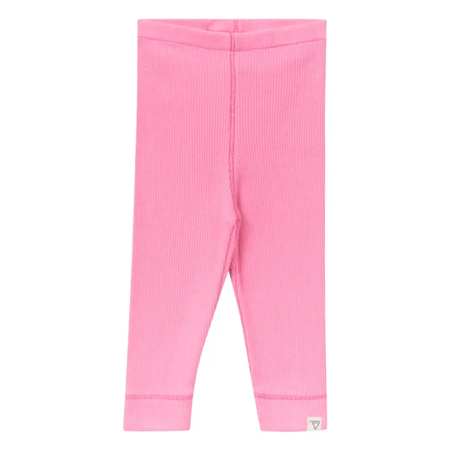 Legging de algodón orgánico acanalado | Rosa