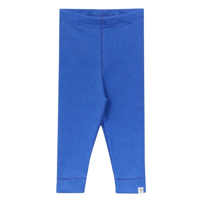 Legging de algodón orgánico acanalado | Azul Mar