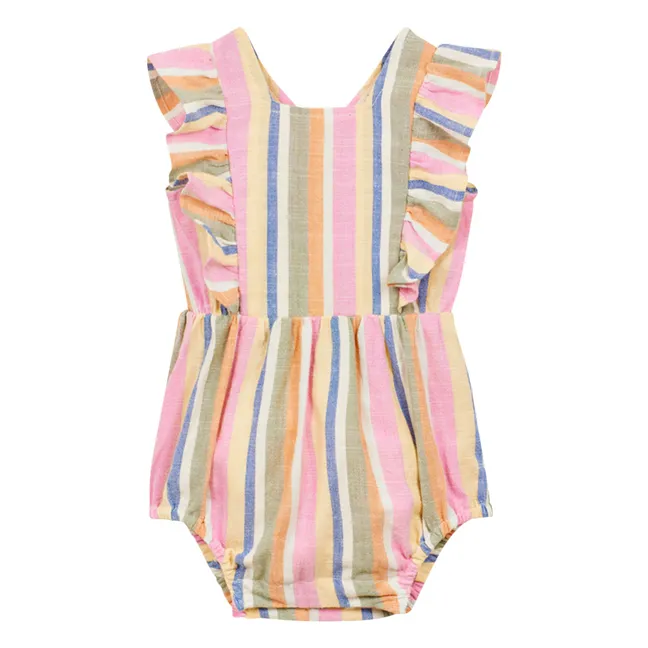 Barboteuse Rayée Voile | Rose