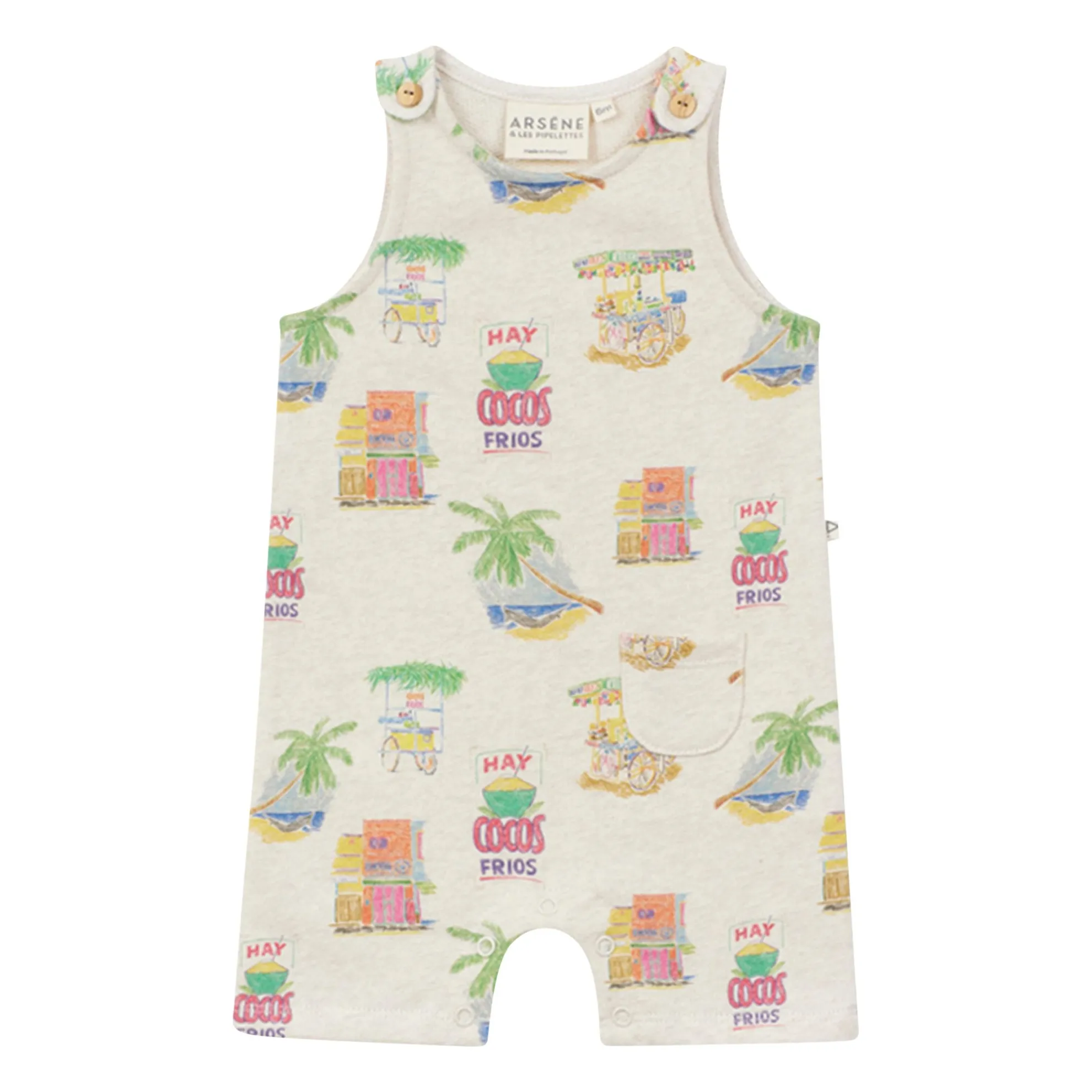 Combinaison Palmiers Coton Bio | Ecru- Image produit n°0