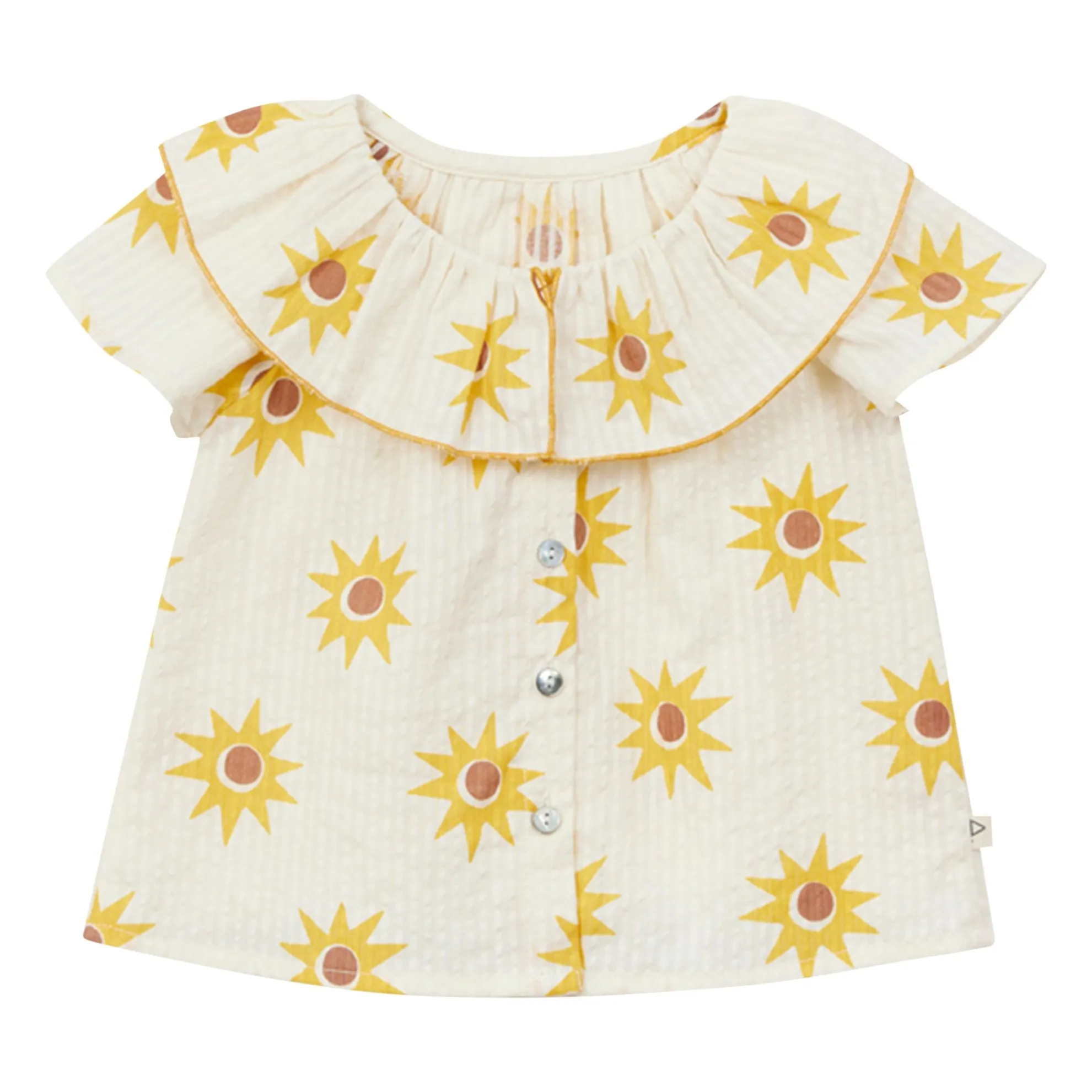 Arsène Et Les Pipelettes Ecru Blouse Soleils Seersucker