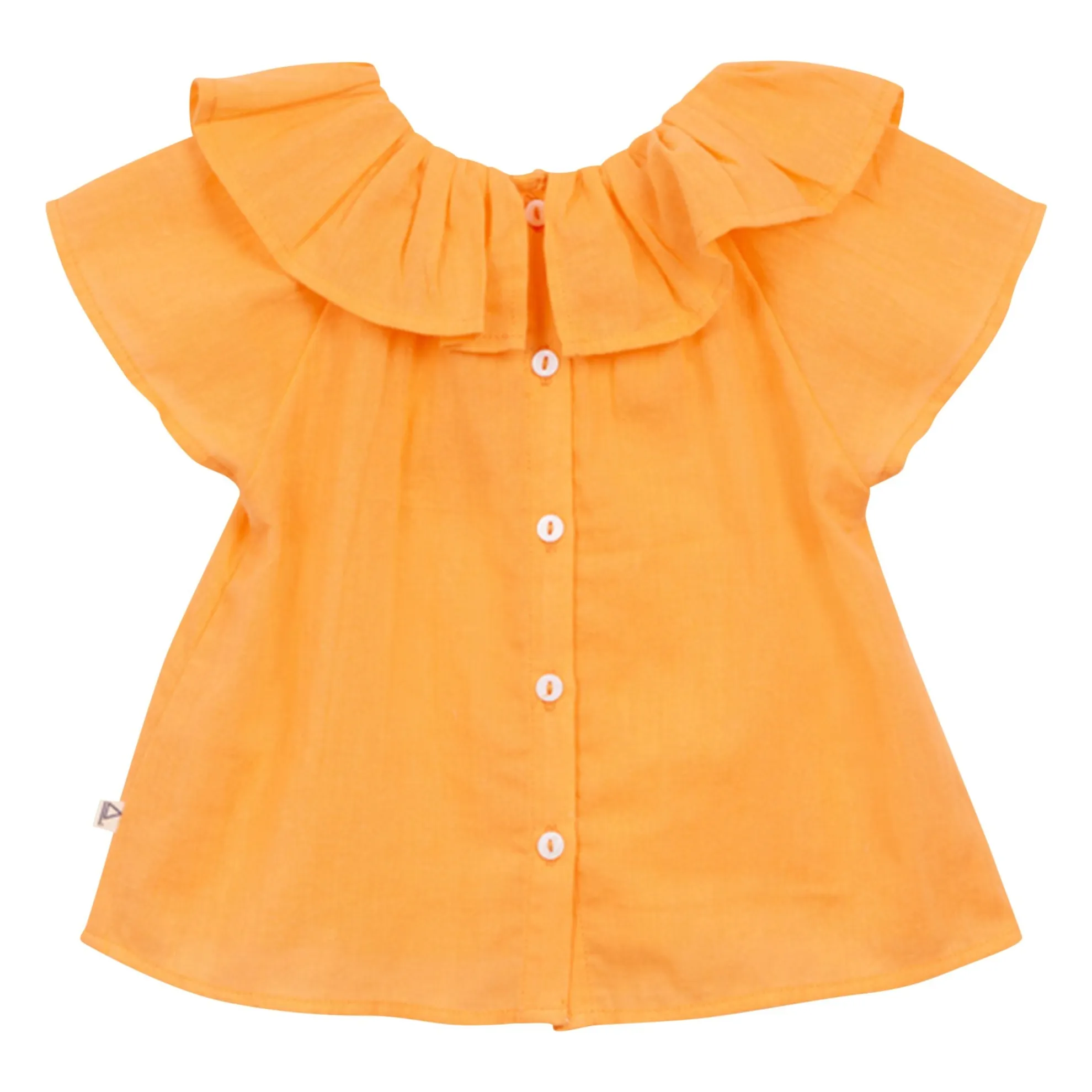 Blouse Col Voile Coton Bio | Orange- Image produit n°1