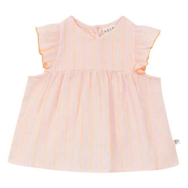 Striped Organic Cotton Blouse | Pink