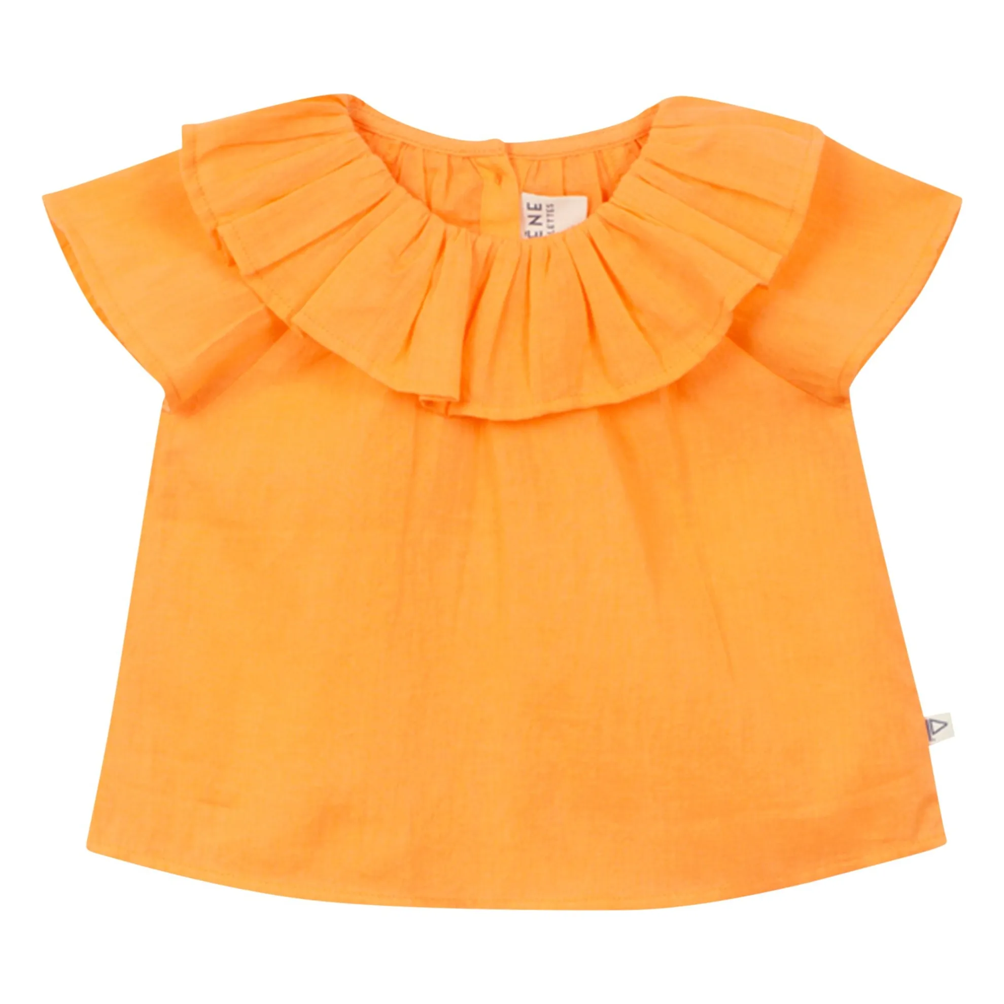 Blouse Col Voile Coton Bio | Orange- Image produit n°0