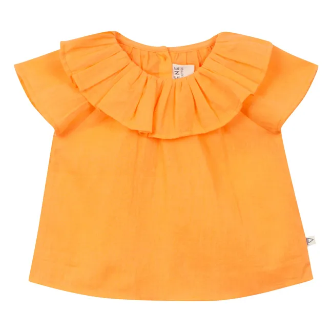 Blouse Col Voile Coton Bio | Orange
