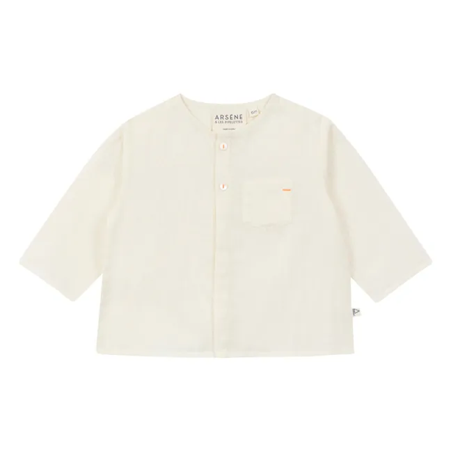 Camisa con bolsillos de gasa de algodón orgánico | Crudo