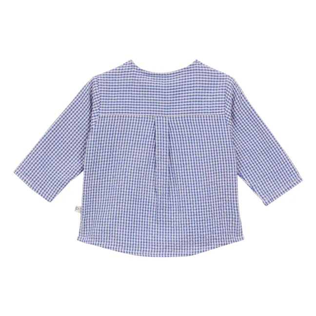 Blusa Vichy Seersucker | Azul Mar