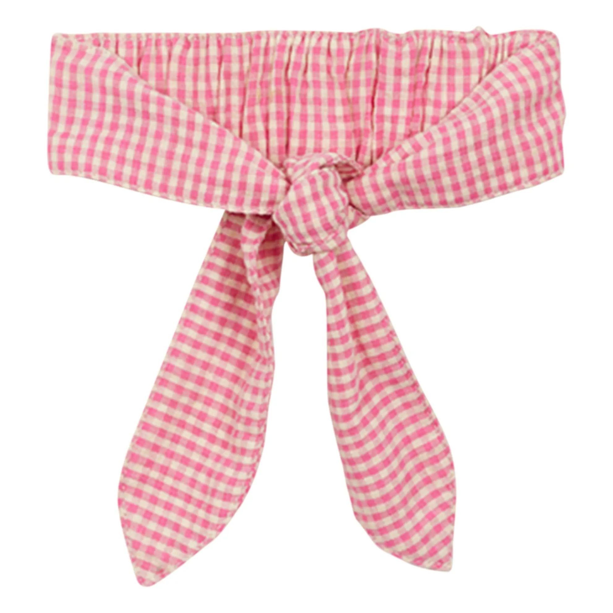 Arsène Et Les Pipelettes Pink Seersucker Gingham Headband