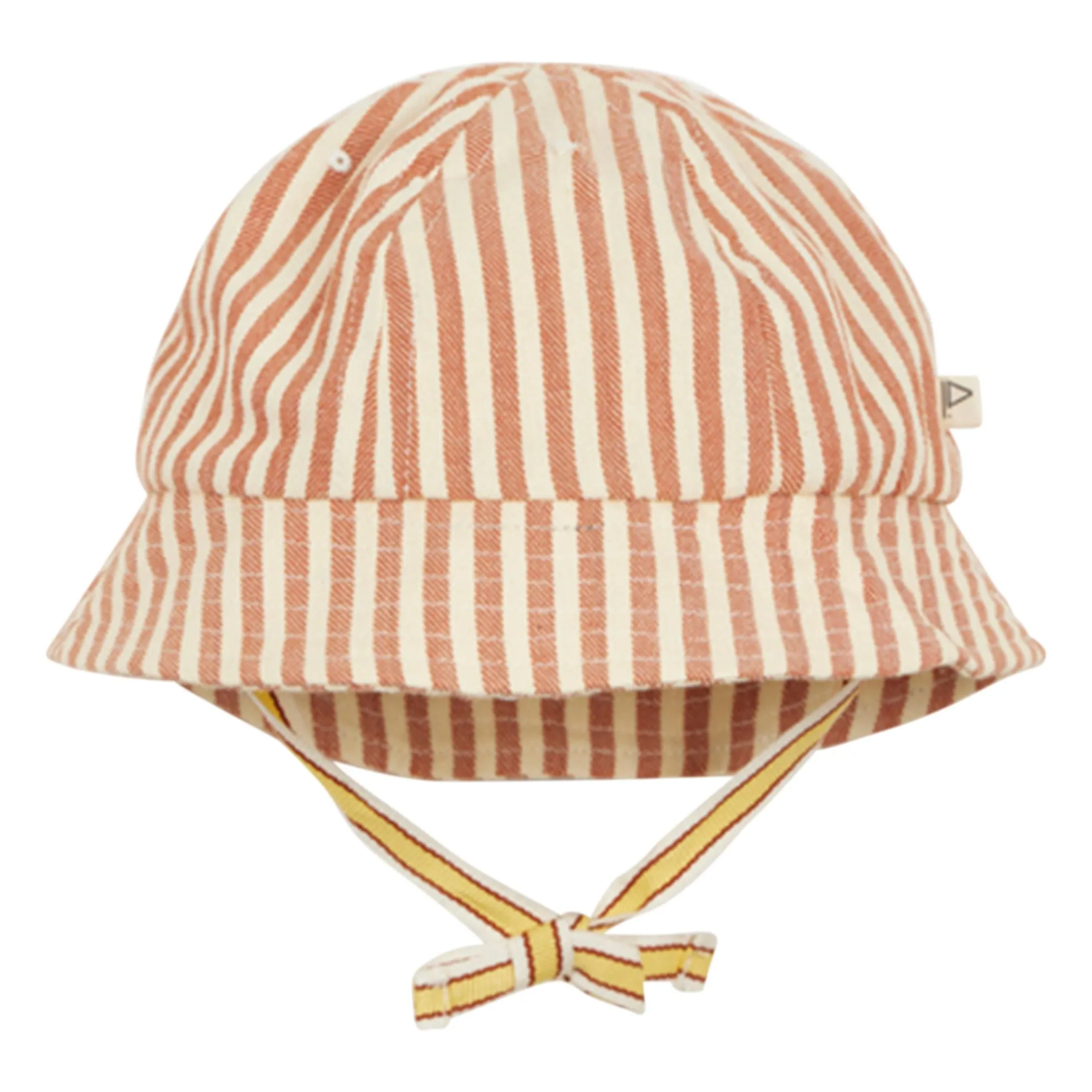 Arsène Et Les Pipelettes Brown Striped Denim Hat