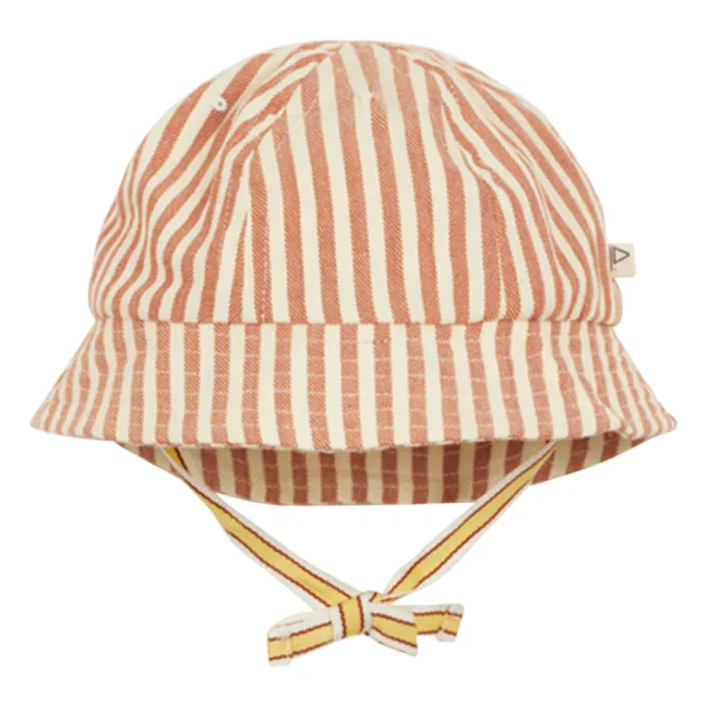 Striped Denim Hat | Brown