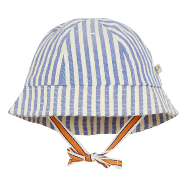 Chapeau Denim Rayé | Bleu