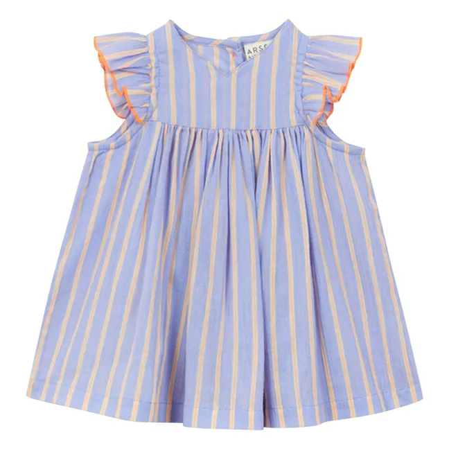 Vestido de rayas de algodón orgánico | Lavanda