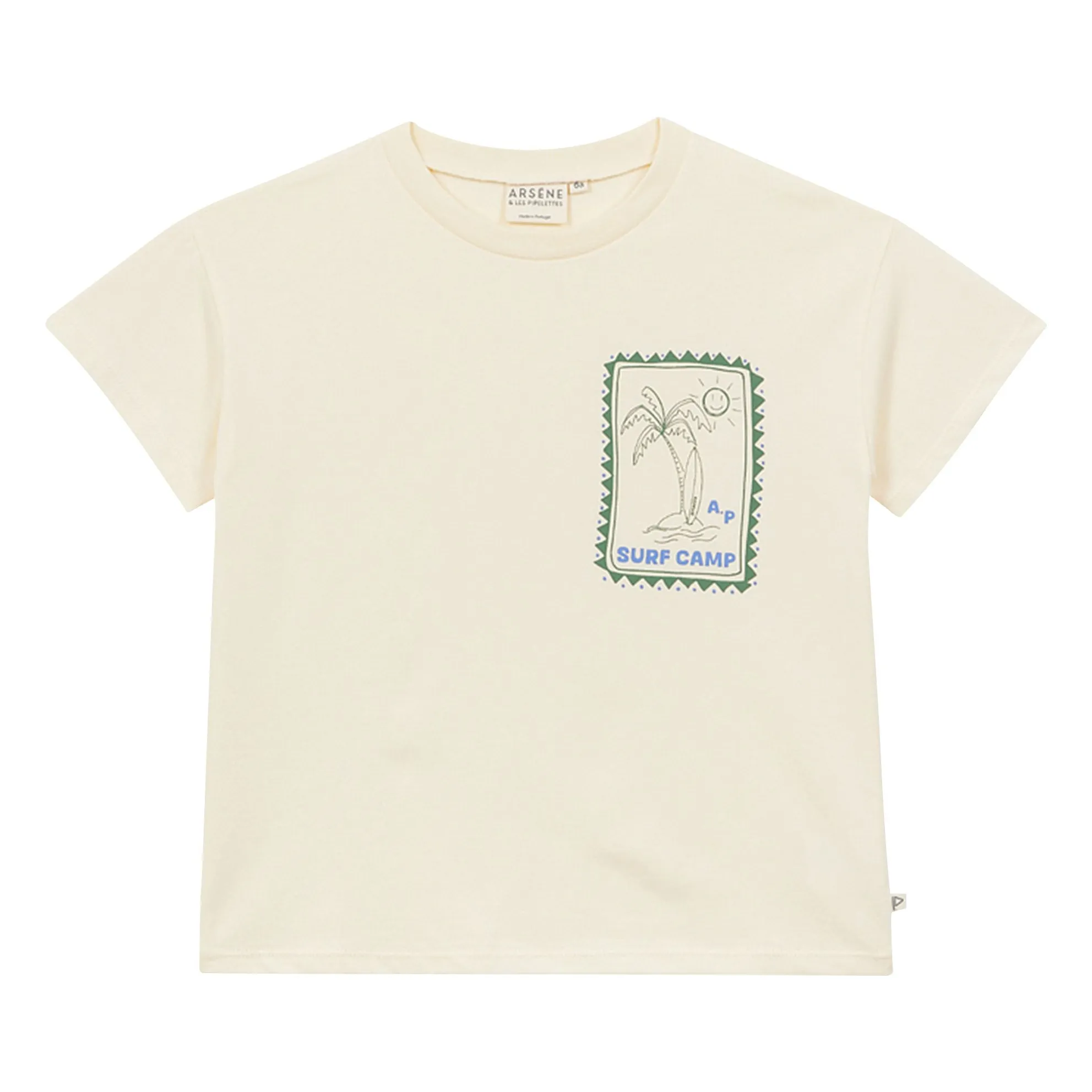 T-shirt Surf Camp Coton Bio | Ecru- Image produit n°0