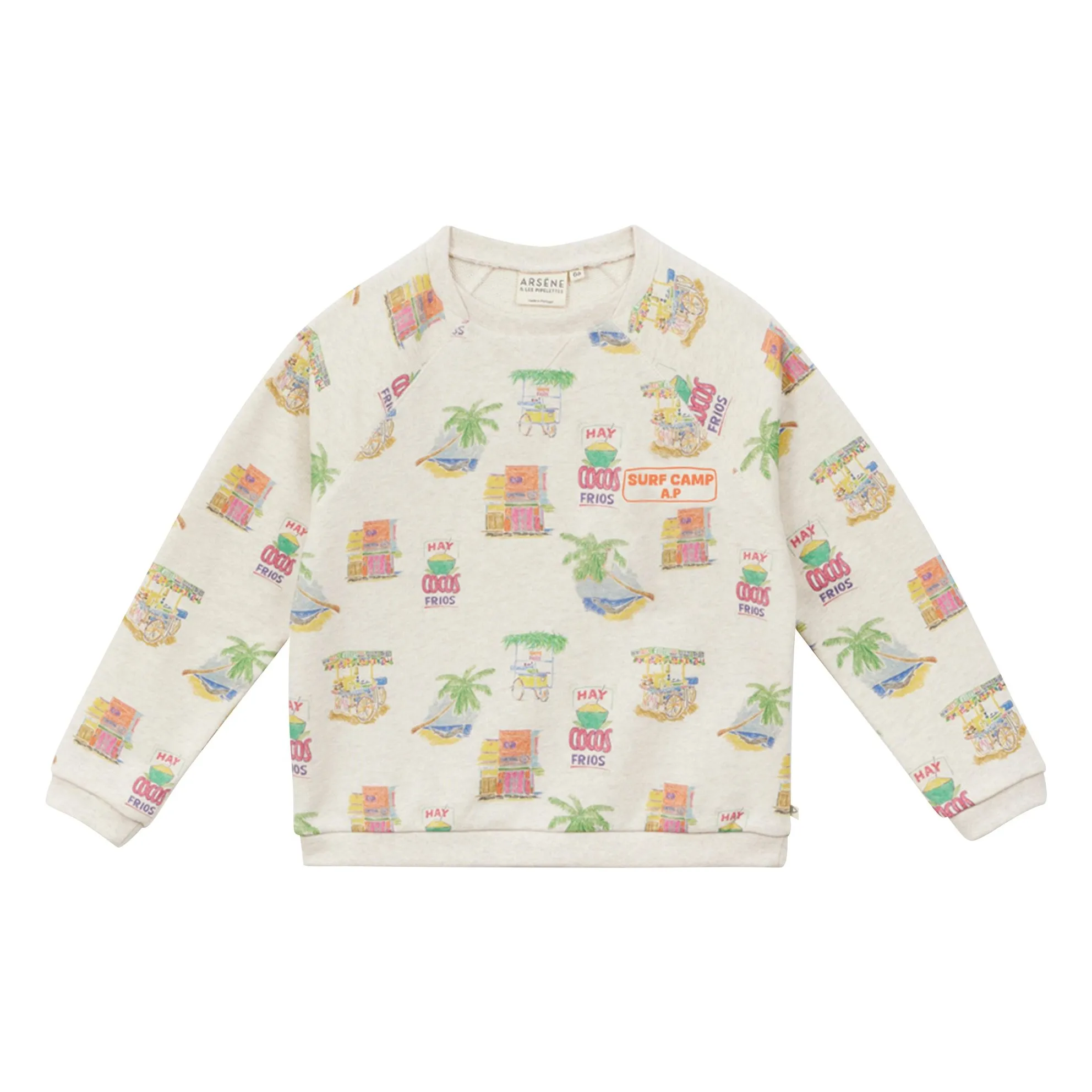 Sweat Palmiers Coton Bio | Beige chiné- Image produit n°0