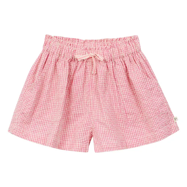 Vichy Seersucker shorts | Pink