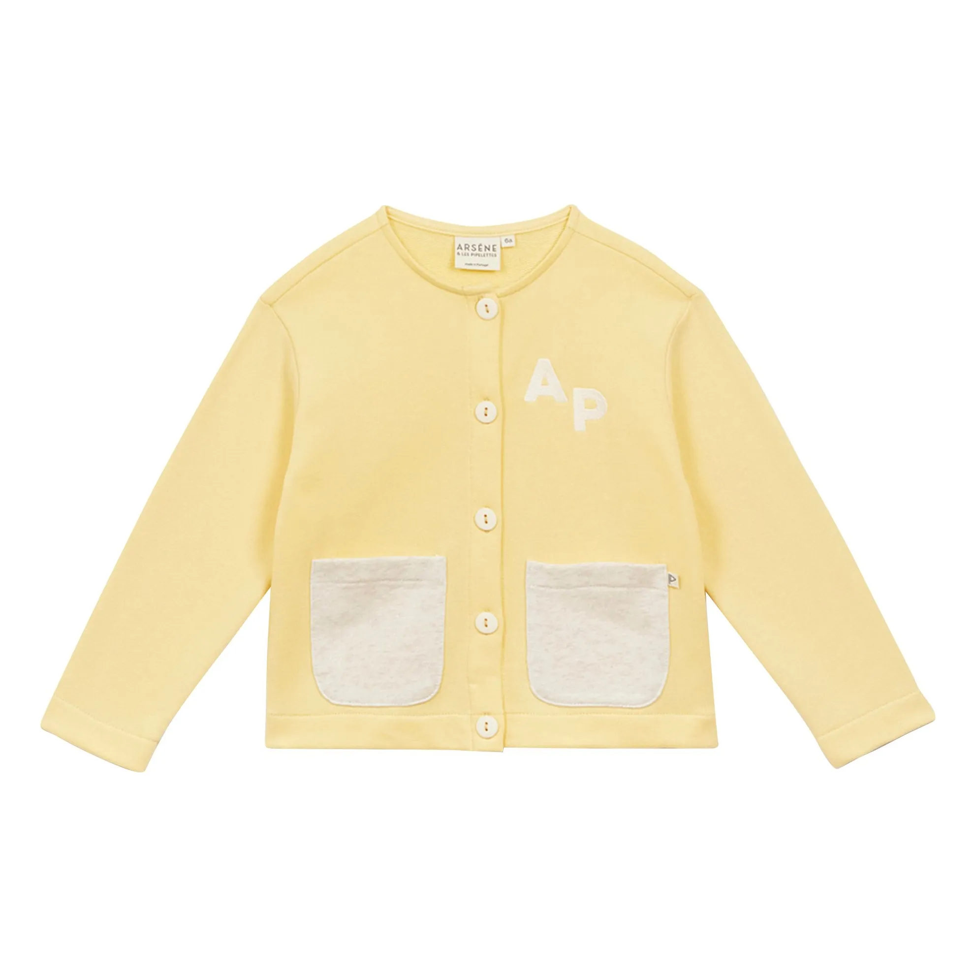 Gilet Poches Contrastées Coton Bio | Jaune- Image produit n°0