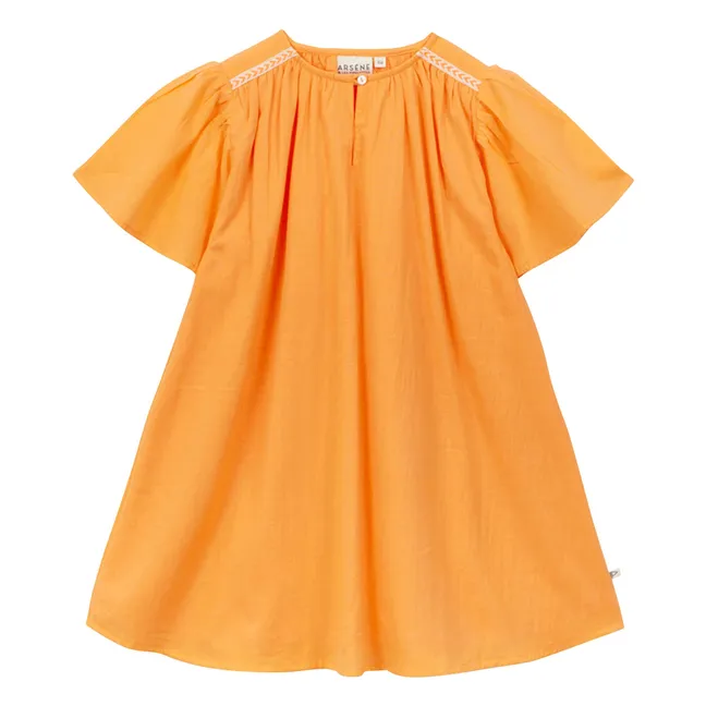Robe Volants Voile Coton Bio | Orange