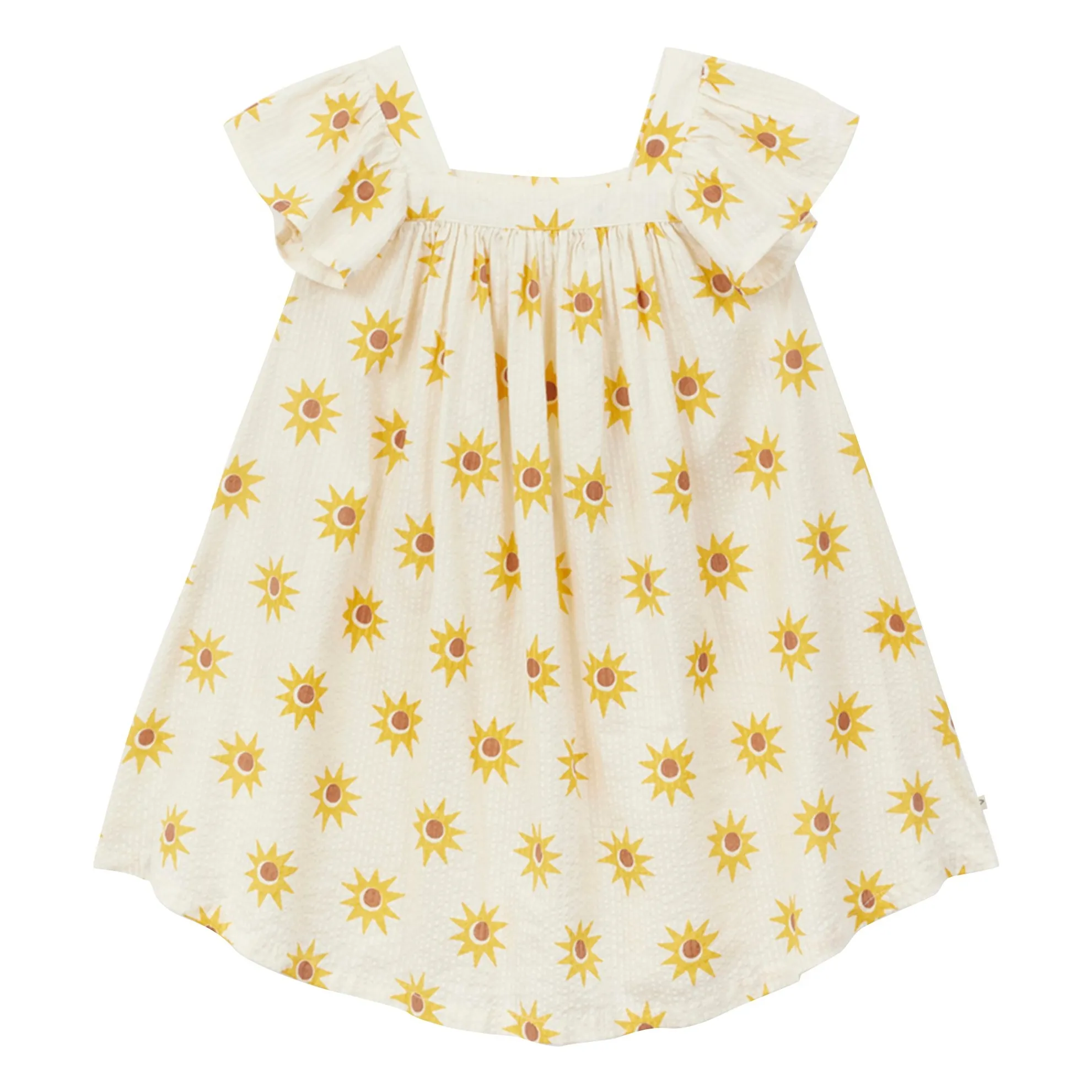 Arsène Et Les Pipelettes Ecru Soleils Seersucker Dress