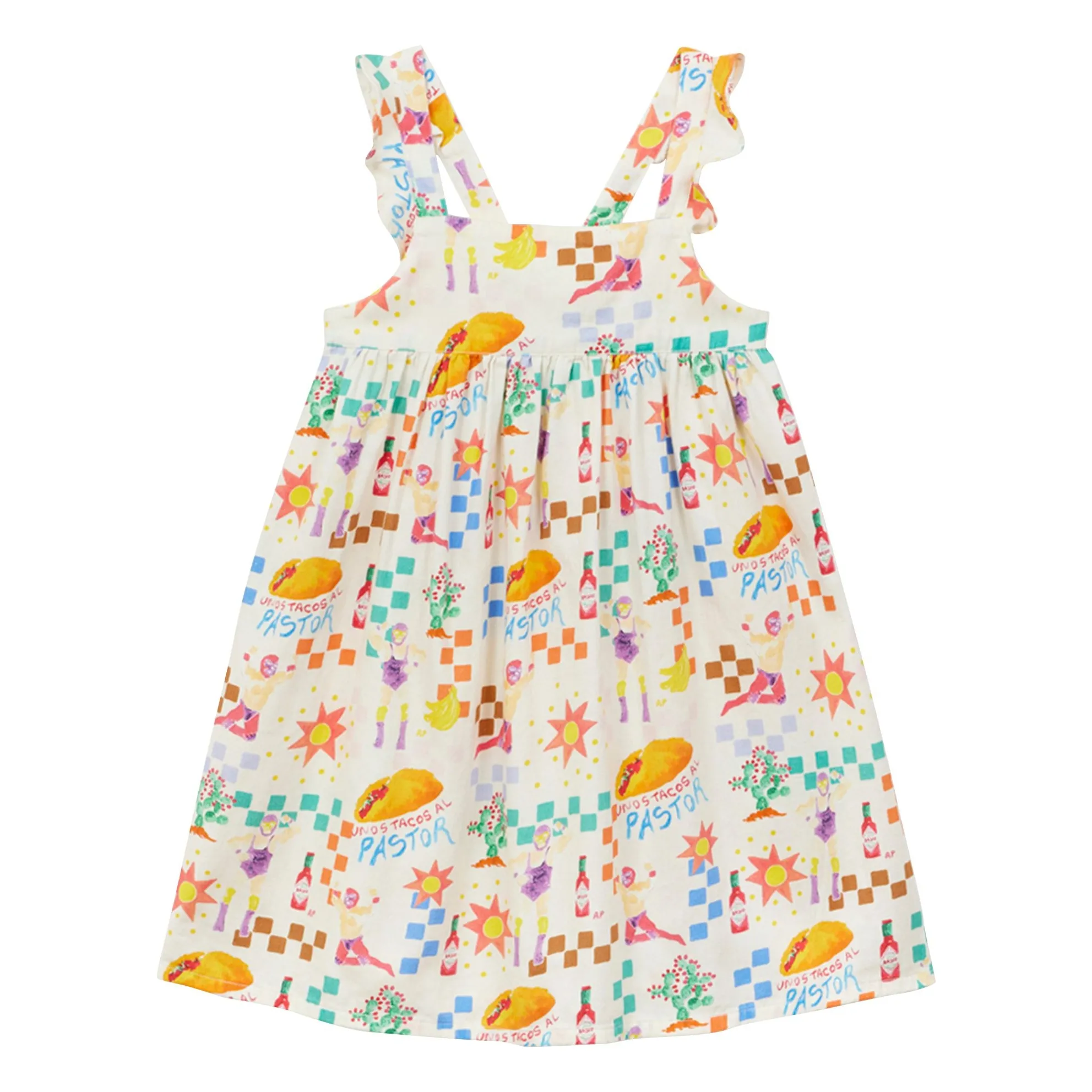 Arsène Et Les Pipelettes Ecru Pastor Popeline Apron Dress