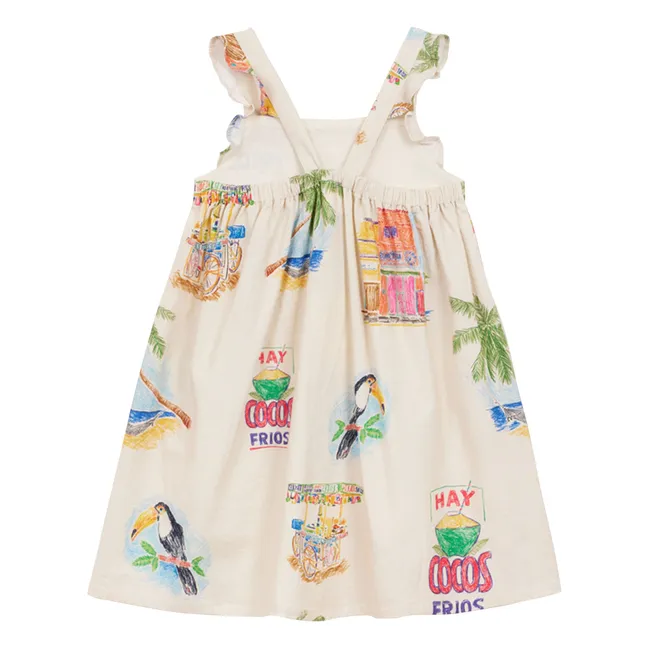 Twill Palm Apron Dress | Ecru