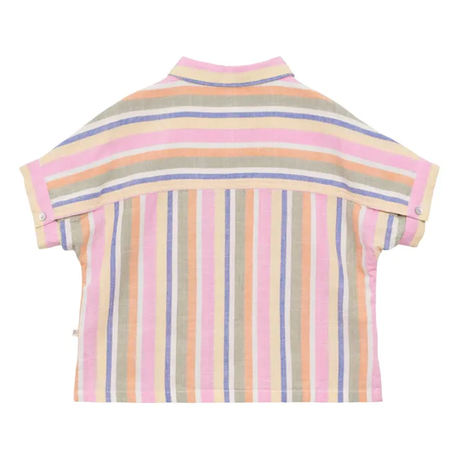 Voile Striped Shirt | Pink