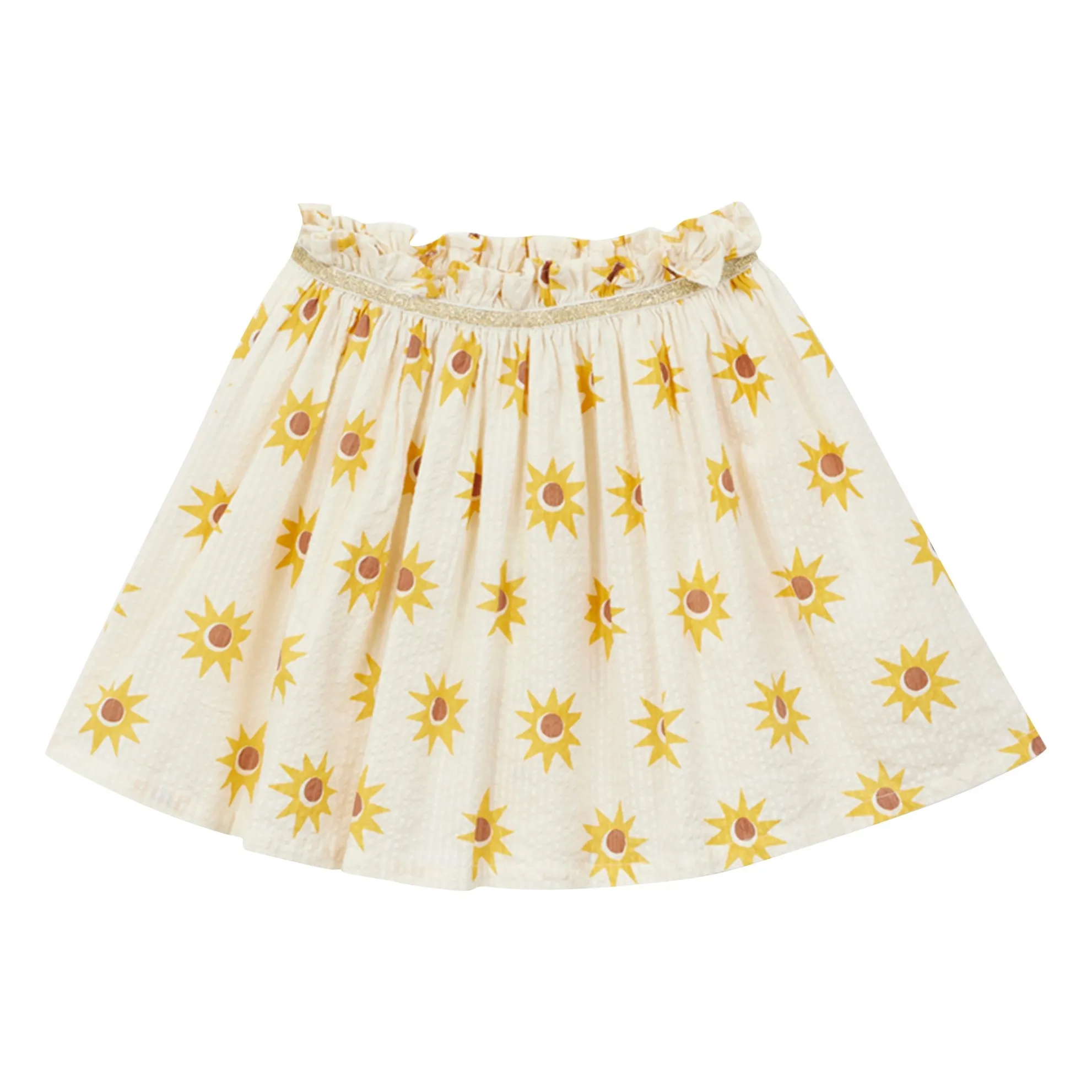 Arsène Et Les Pipelettes Ecru Soleils Seersucker Skirt