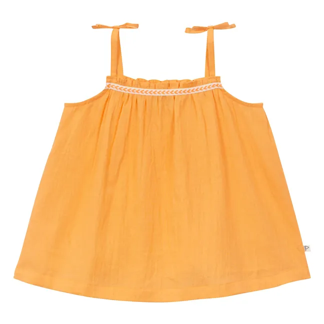 Top Bretelles Uni Voile Coton Bio | Orange