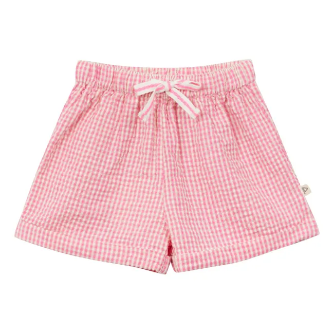 Vichy Seersucker Baby Shorts | Pink