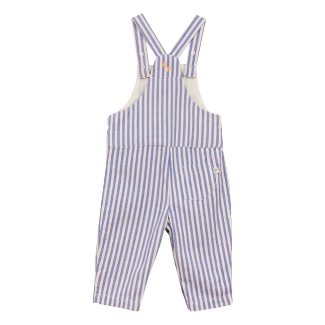 Striped Denim Dungarees | Azure blue