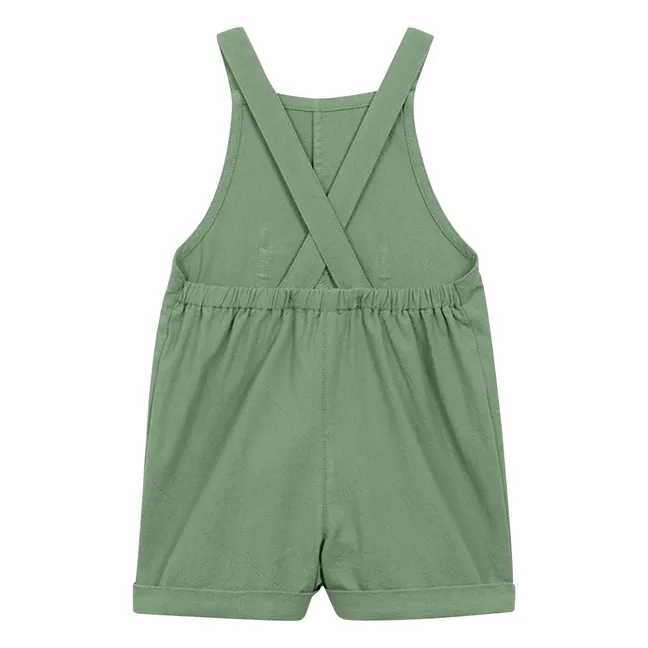 Salopette Courte Unie | Vert kaki