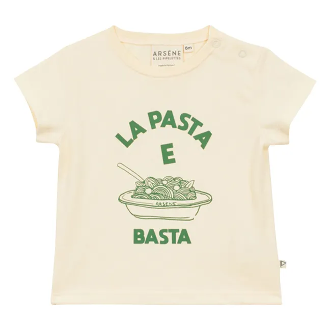 La Pasta E Basta Camiseta de algodón orgánico para bebé | Crudo