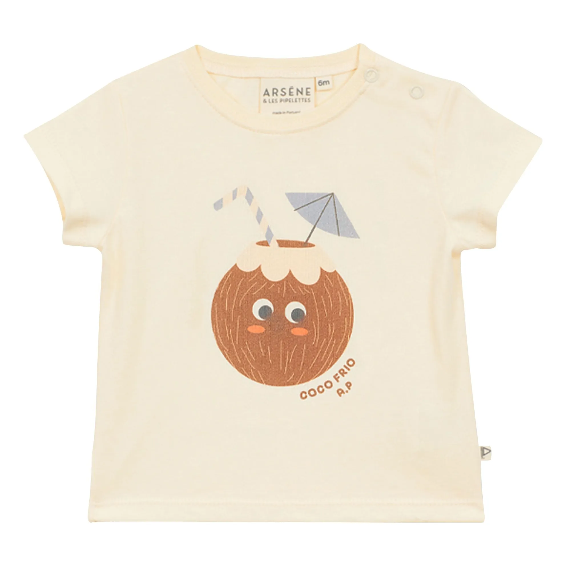 T-shirt Noix de Coco Coton Bio Bébé | Ecru- Image produit n°0