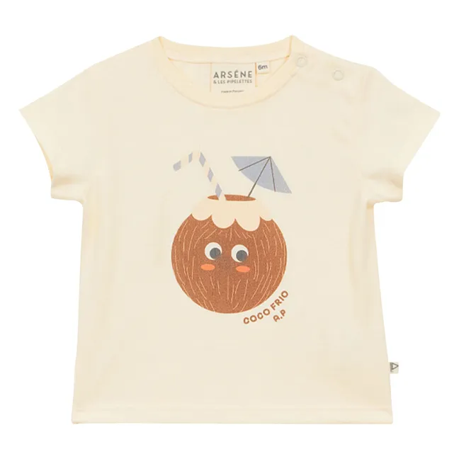 T-shirt Noix de Coco Coton Bio Bébé | Ecru