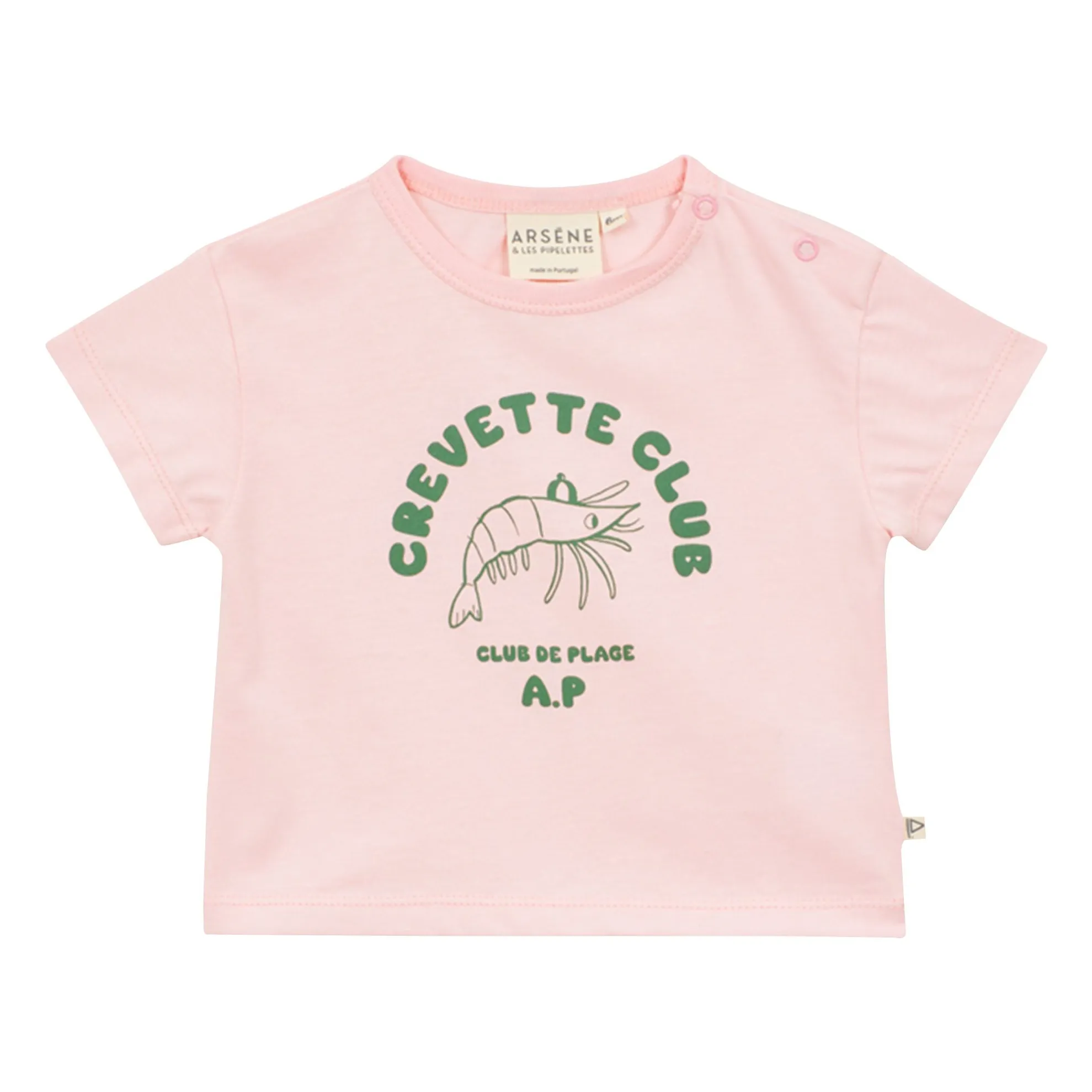 T-shirt Crevette Club Coton Bio | Rose pâle- Image produit n°0