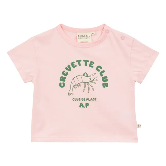 T-shirt Crevette Club Coton Bio | Rose pâle