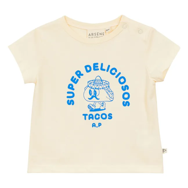 T-shirt Super Deliciosos Coton Bio Bébé | Ecru