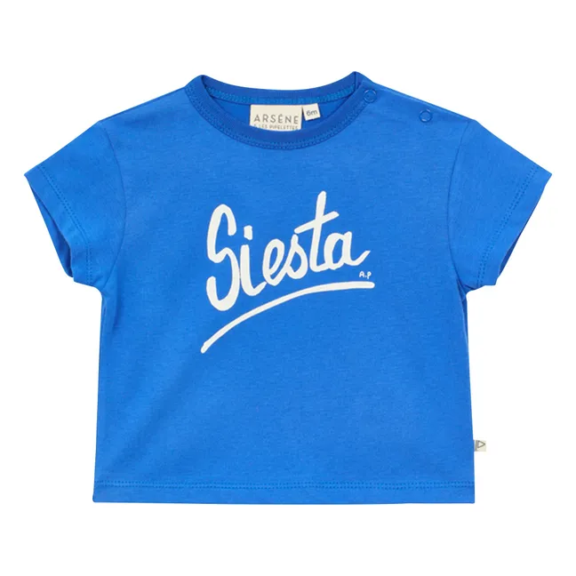 Camiseta para bebé de algodón ecológico Siesta | Azul Mar