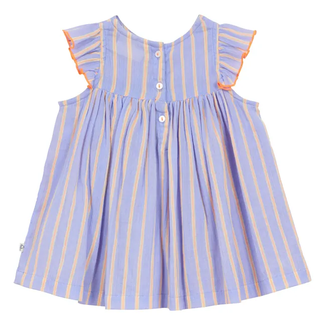 Vestido de rayas de algodón orgánico | Lavanda