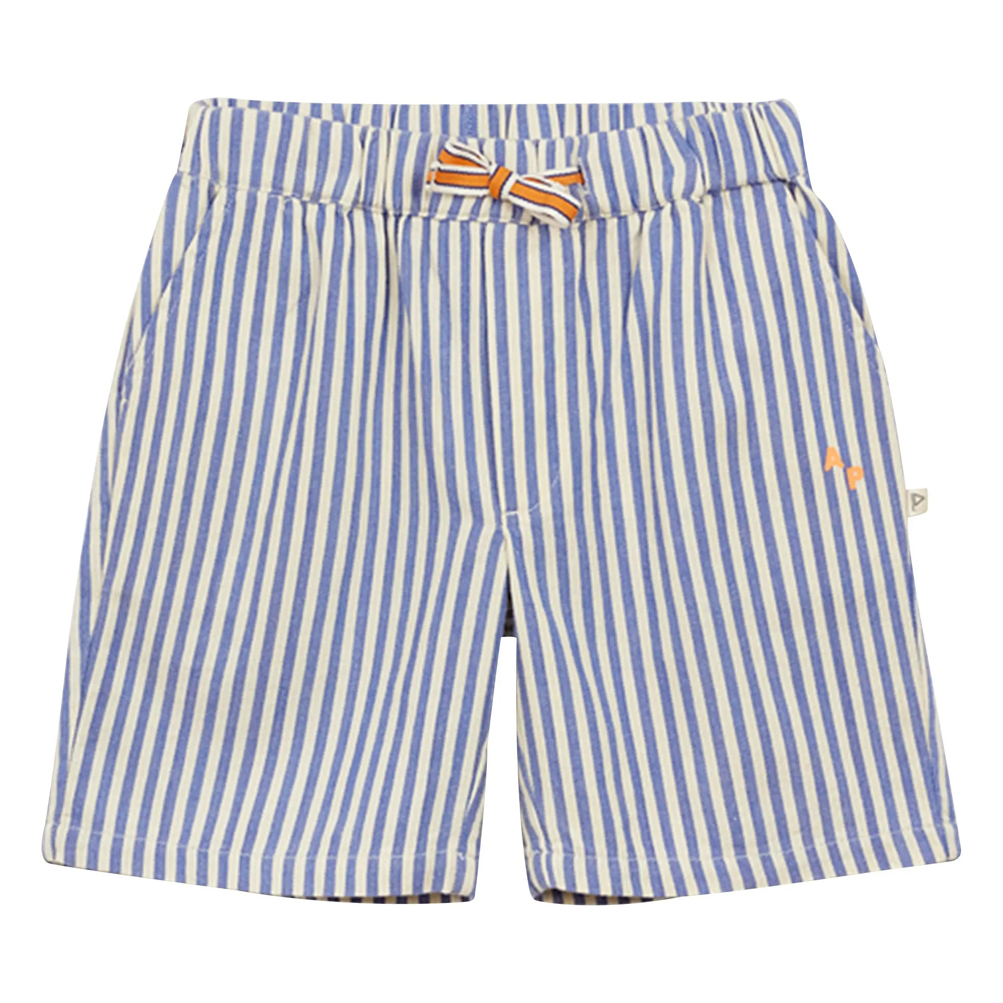 Arsène Et Les Pipelettes Blue Striped Denim Shorts