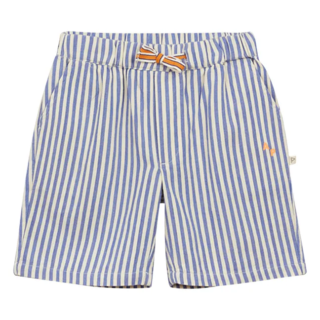 Short Denim Rayé | Bleu