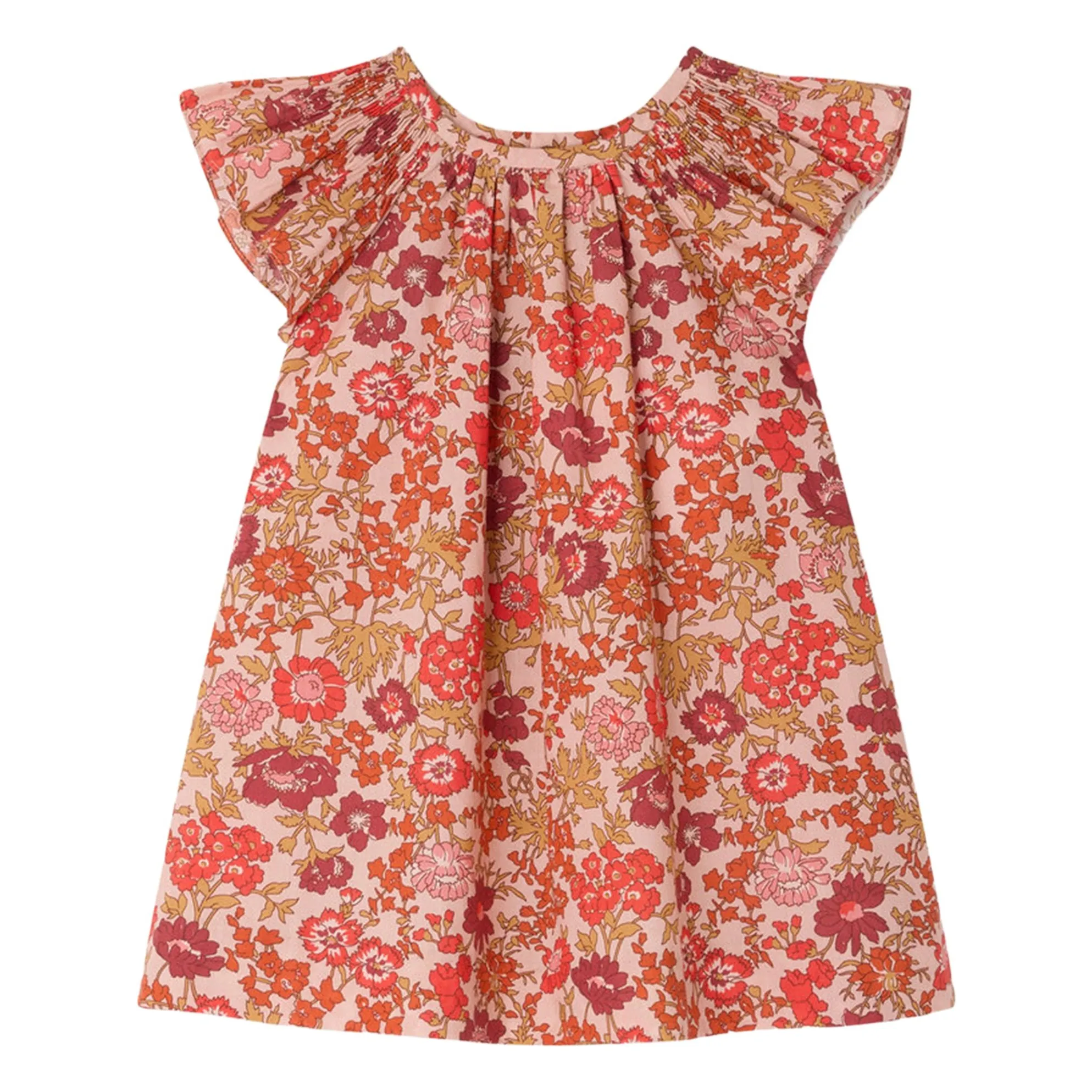 Bonpoint Dusty Pink Carmella Fleurie Organic Cotton Dress