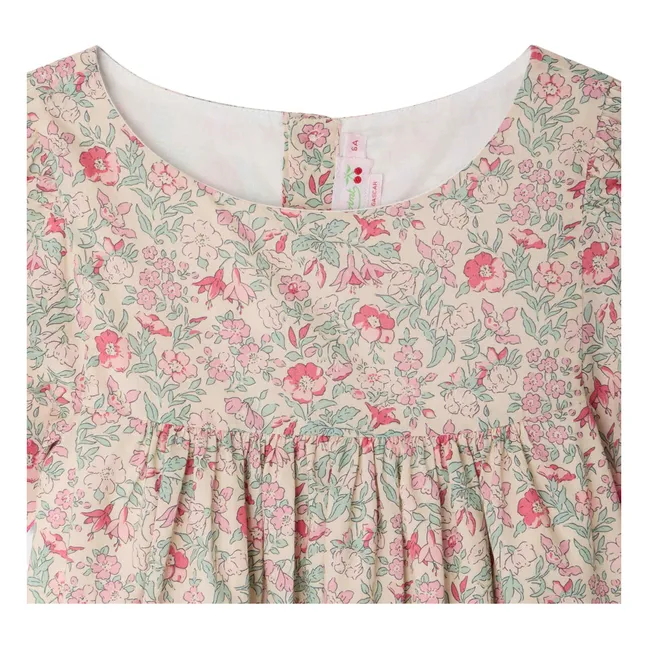 Feston-Kleid Lysiane Fleurie Bio-Baumwolle | Rosa