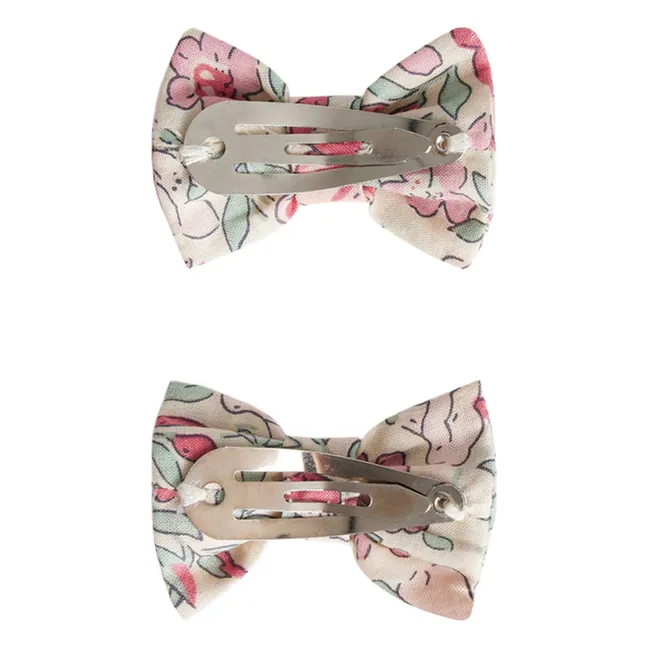 2er-Set Barette Miniclic Blumig | Rosa