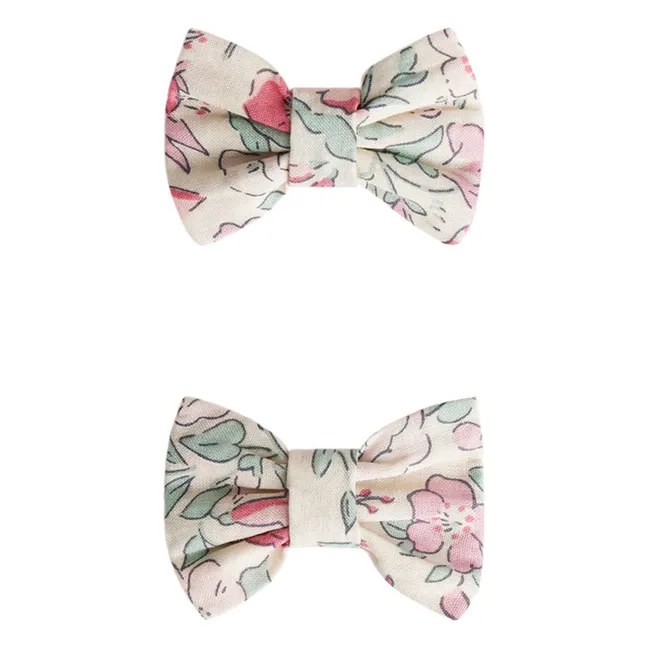 2er-Set Barette Miniclic Blumig | Rosa