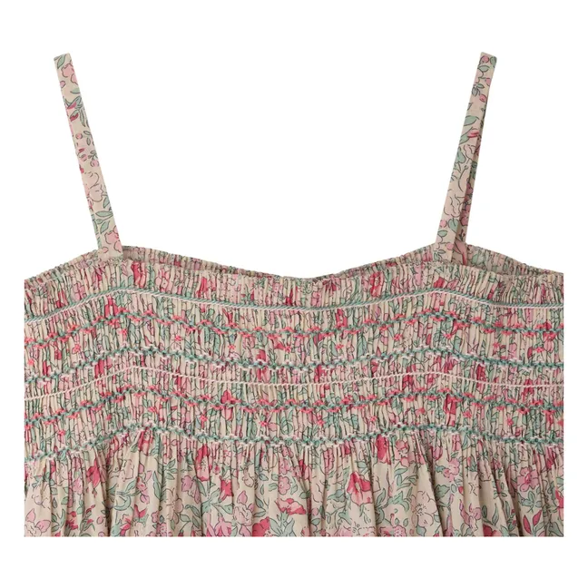 Apolline Top de flores de algodón orgánico | Rosa