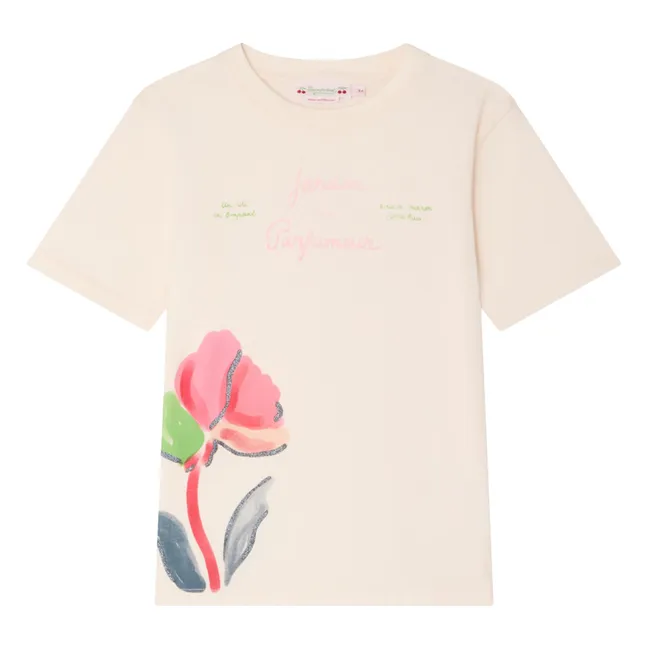 T-shirt Thida Fleur Coton Bio | Rose pâle