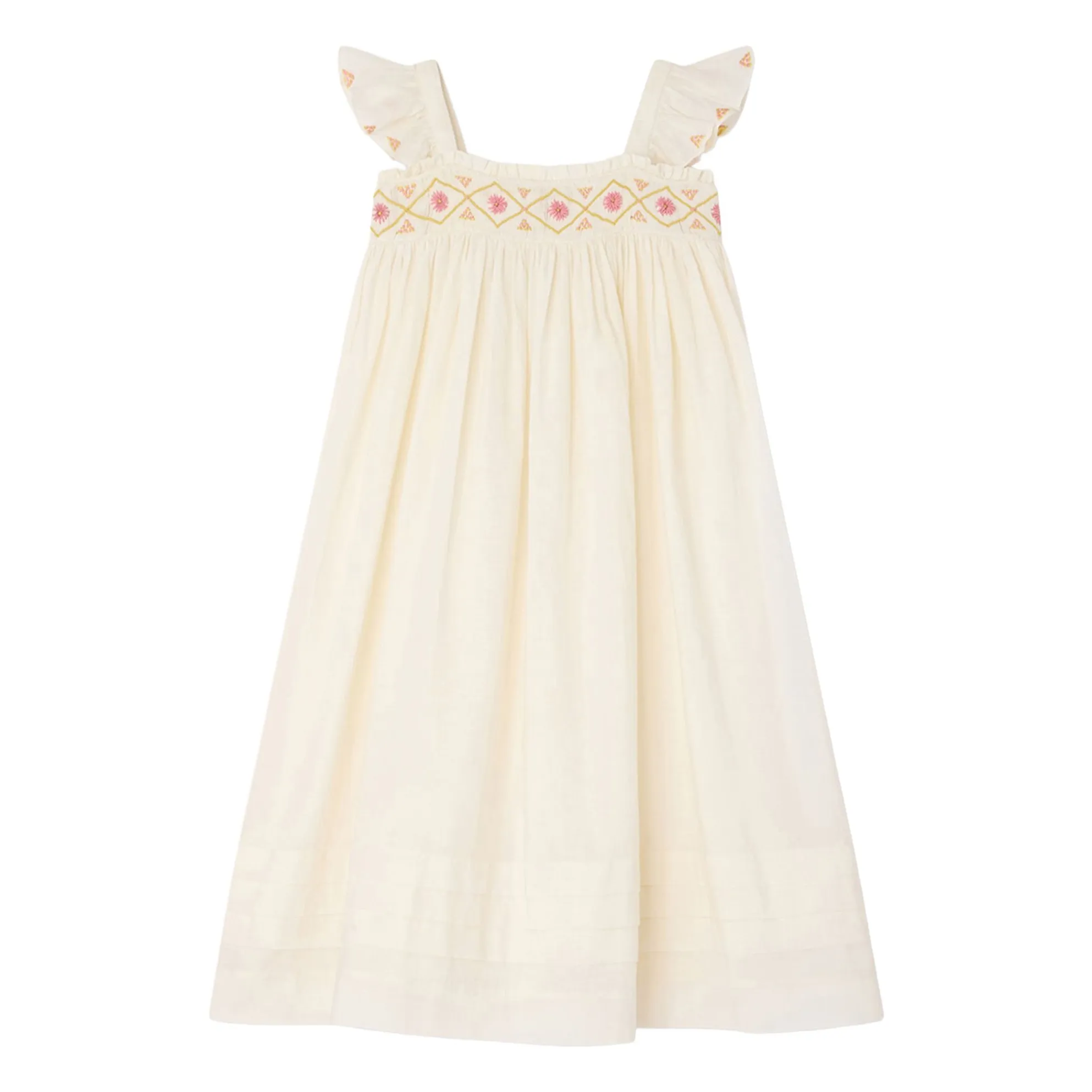 Bonpoint Girls Ecru Laora Organic Cotton Dress