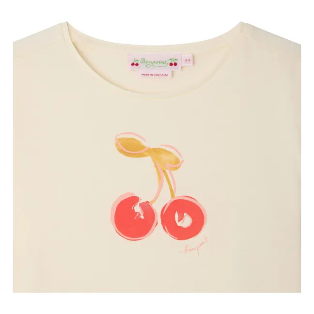 T-shirt Aada Cerise Coton Bio | Ecru