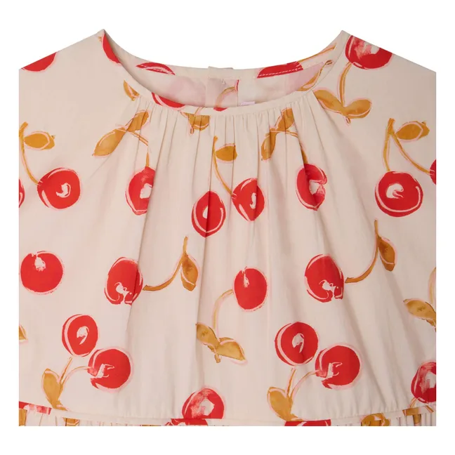 Kleid Léontine Cerises Bio-Baumwolle | Rot